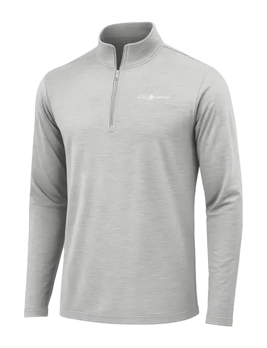 Light Grey Heather Posicharge Tri-Blend Wicking 1/4 Zip Pullover w/Espanola Logo