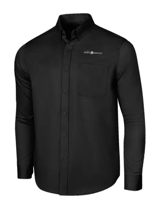 Long Sleeve Deep Black Superpro React Twill Shirt w/Espanola Logo
