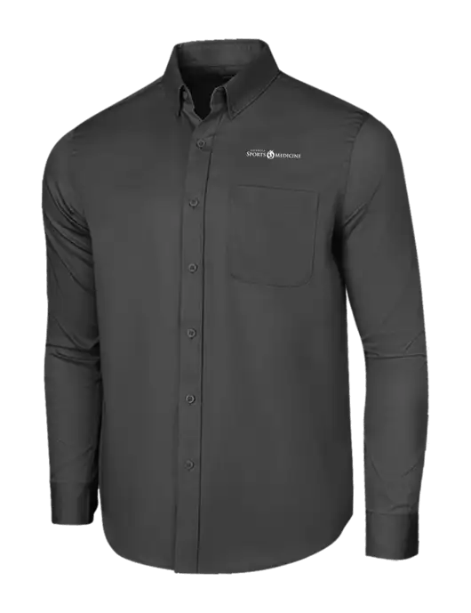 Long Sleeve Dark Grey Superpro React Twill Shirt w/Espanola Logo