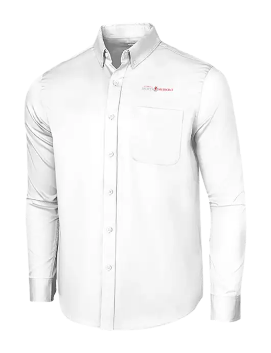 Long Sleeve White Superpro React Twill Shirt w/Espanola Logo
