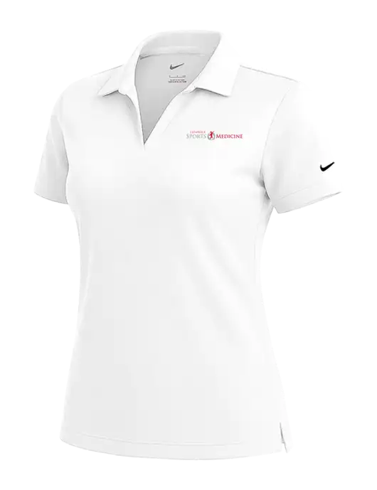 NIKE White Womens Dri-Fit Micro Pique Polo w/Espanola Logo