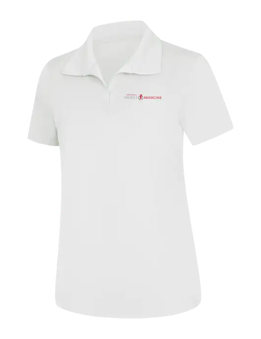 Womens White Micropique Sport-Wick Polo w/Espanola Logo