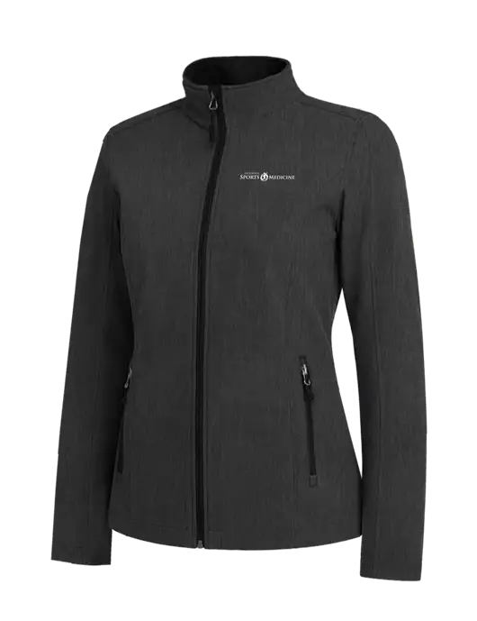 Black Charcoal Heather Womens Core Soft Shell Jacket w/Espanola Logo