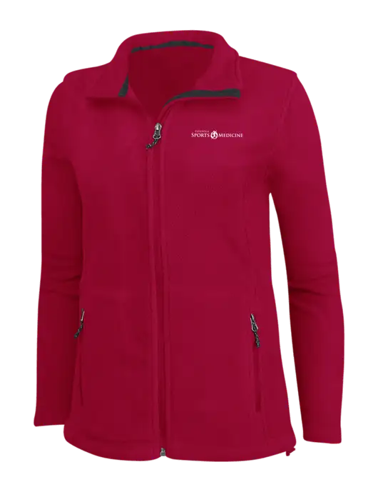 Womens Red Fleece Jacket w/Espanola Logo