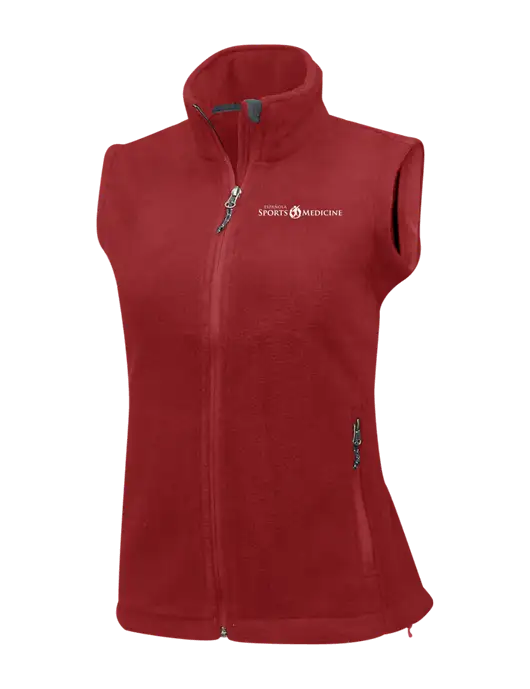 Red Womens Fleece Vest w/Espanola Logo
