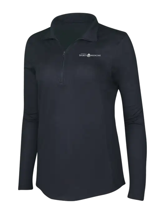 Black Triad Solid Womens Posicharge Tri-Blend Wicking 1/4 Zip Pullover w/Espanola Logo