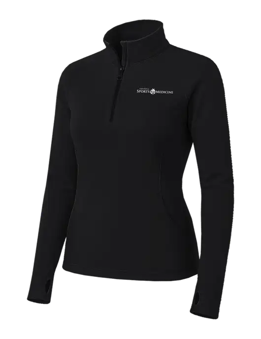Womens Black Sport Wick Stretch 1/4 Zip Pullover w/Espanola Logo