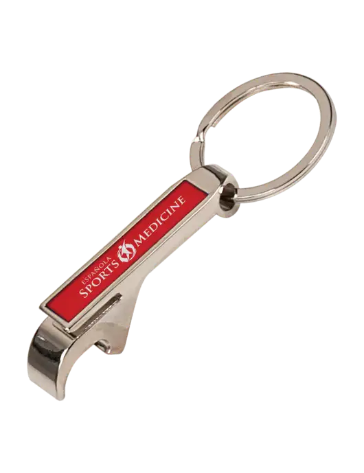 Red Bottle Opener Keychain w/Espanola Logo