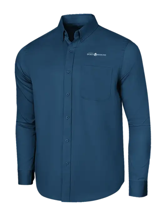 Long Sleeve Light Navy Superpro React Twill Shirt w/Espanola Logo
