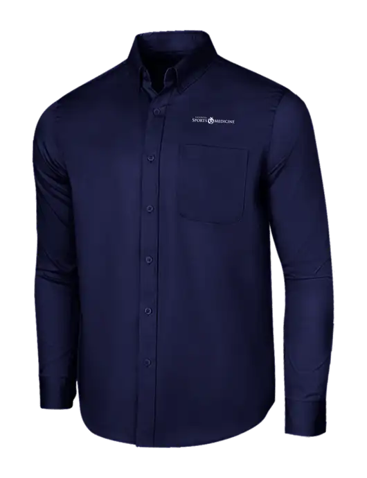 Long Sleeve Navy Superpro React Twill Shirt w/Espanola Logo