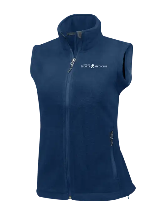 Navy Womens Fleece Vest w/Espanola Logo