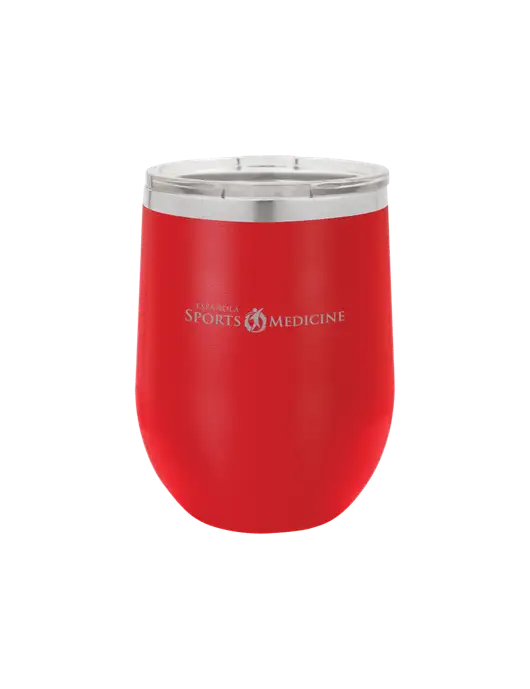 Polar Camel 12 oz Powder Coated Red Vacuum Insulated Stemless Wine Tumbler w/Espanola Logo