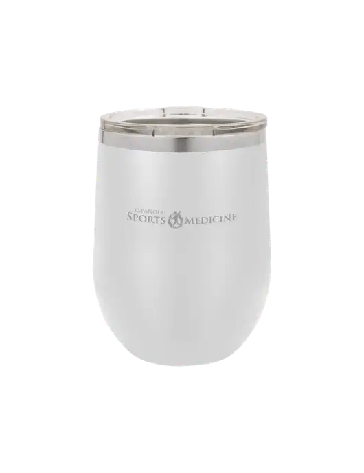Polar Camel 12 oz Powder Coated White Vacuum Insulated Stemless Wine Tumbler w/Espanola Logo