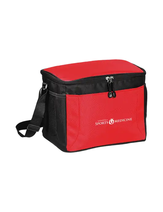 12 Can Red/Black Cube Cooler  w/Espanola Logo