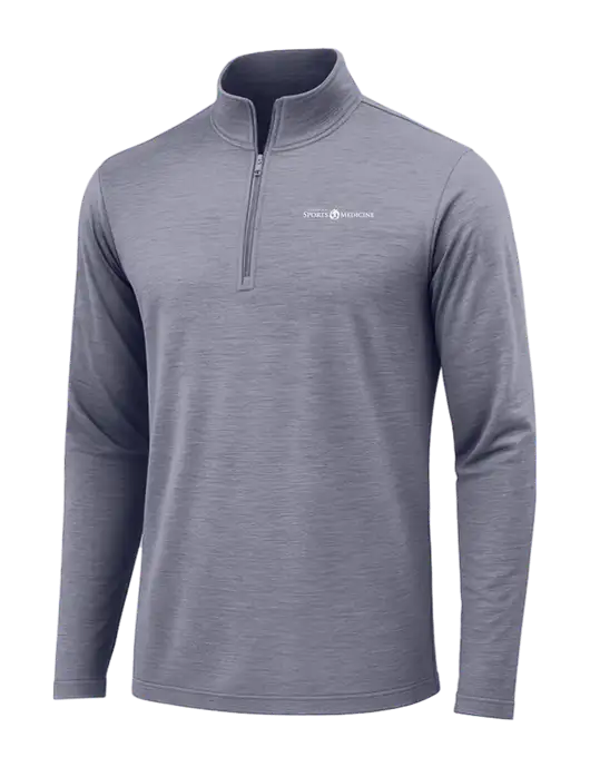 True Navy Heather Posicharge Tri-Blend Wicking 1/4 Zip Pullover w/Espanola Logo