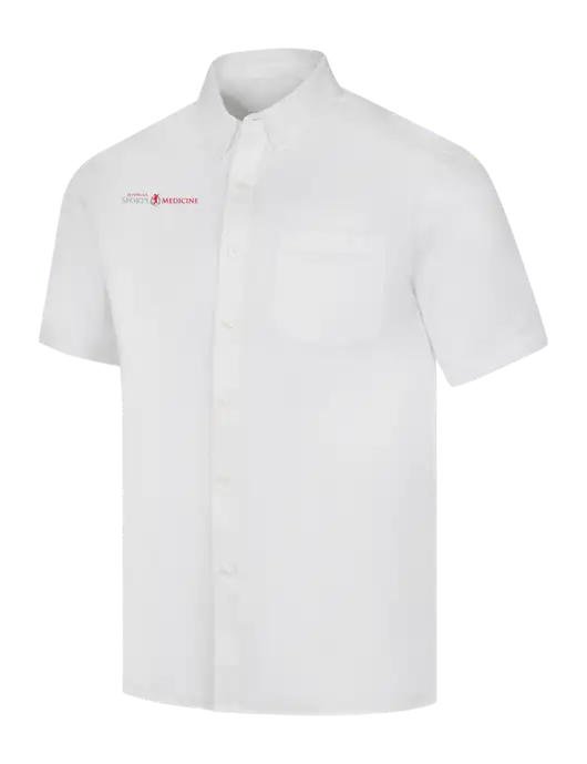 Short Sleeve White Superpro React Twill Shirt w/Espanola Logo