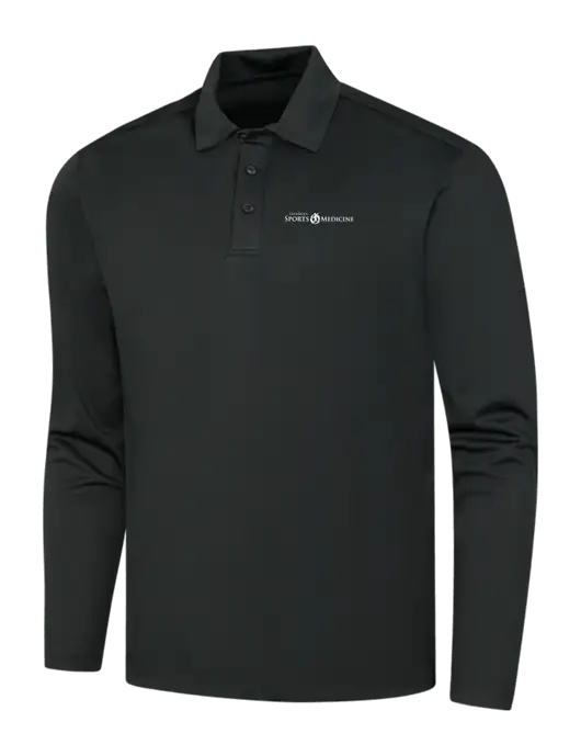 Black Silk Touch Performance Long Sleeve Polo w/Espanola Logo