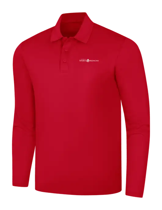 Red Silk Touch Performance Long Sleeve Polo w/Espanola Logo