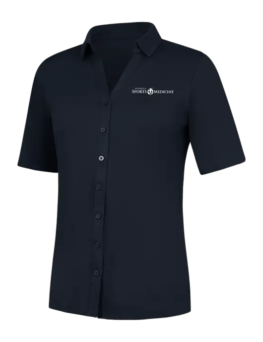 Womens Navy City Stretch Top w/Espanola Logo