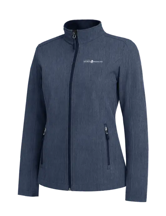 Navy Heather Womens Core Soft Shell Jacket w/Espanola Logo