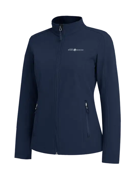 Navy Womens Core Soft Shell Jacket w/Espanola Logo