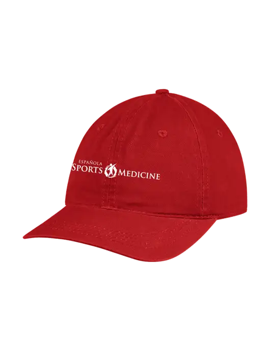 Garment Washed Unstructured Twill Red Cap w/Espanola Logo