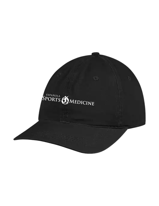 Garment Washed Unstructured Twill Black Cap w/Espanola Logo
