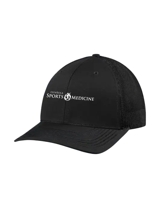 Richardson Adjustable Snapback Original 112 Trucker Cap Black w/Black Mesh w/Espanola Logo