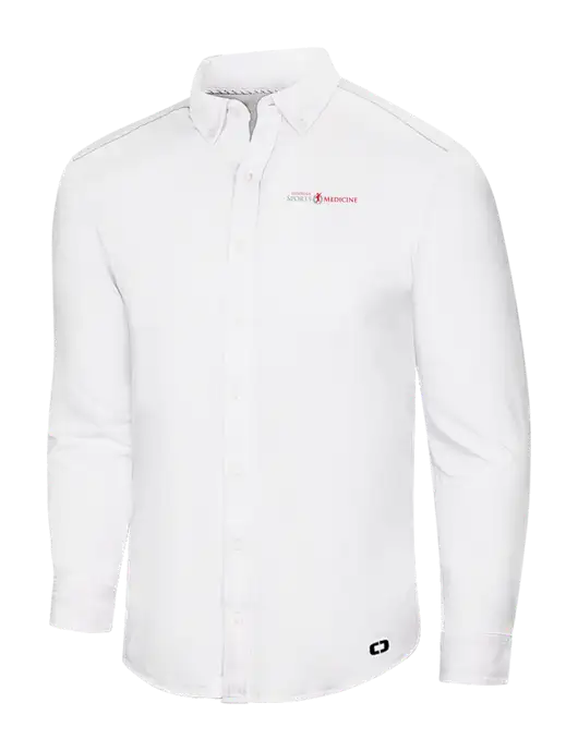 OGIO Bright White Modern Code Stretch Button-Up Shirt w/Espanola Logo
