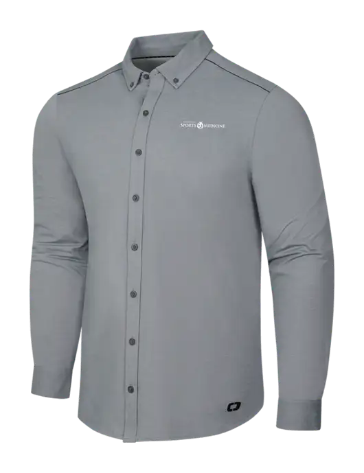 OGIO Medium Grey Heather Modern Code Stretch Button-Up Shirt w/Espanola Logo