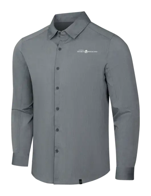 OGIO Medium Grey Heather Commuter Woven Shirt w/Espanola Logo