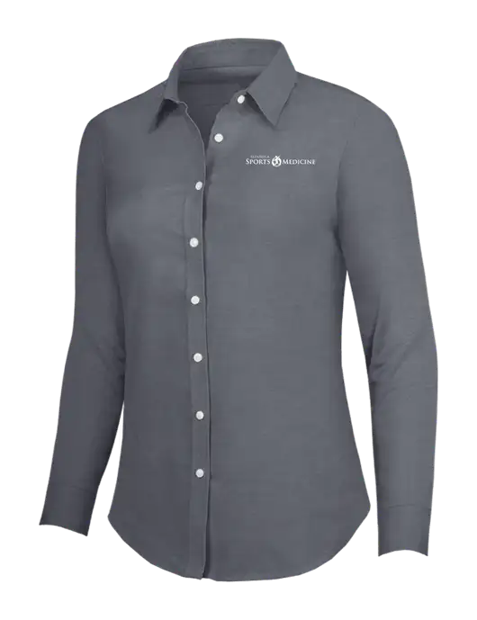 Dark Grey Womens SuperPro Oxford Shirt w/Espanola Logo