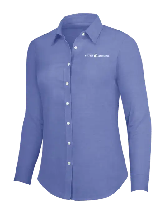 Navy Womens SuperPro Oxford Shirt w/Espanola Logo