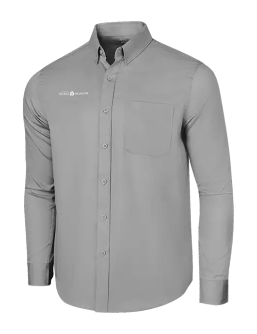 Long Sleeve Light Grey Superpro React Twill Shirt w/Espanola Logo