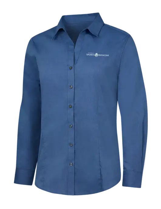 Light Navy Womens Crosshatch Easy Care Shirt w/Espanola Logo