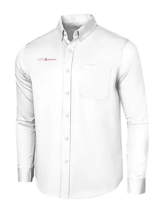 Long Sleeve White Superpro React Twill Shirt w/Espanola Logo