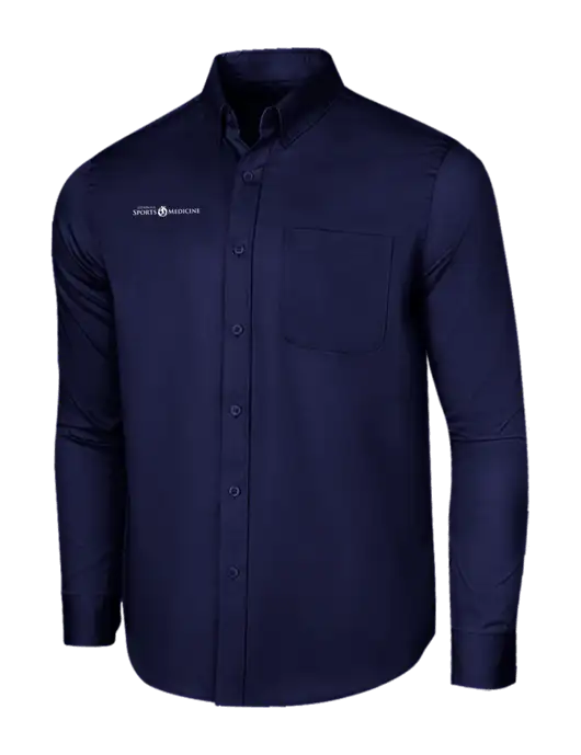 Long Sleeve Navy Superpro React Twill Shirt w/Espanola Logo