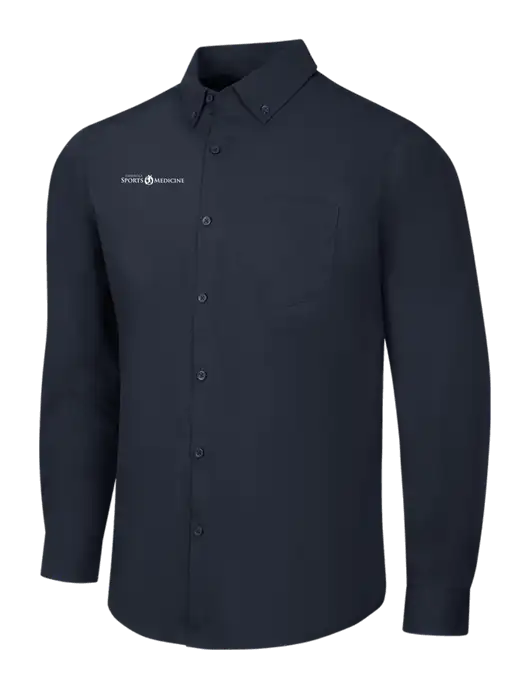 Navy Long Sleeve Carefree Poplin Shirt w/Espanola Logo