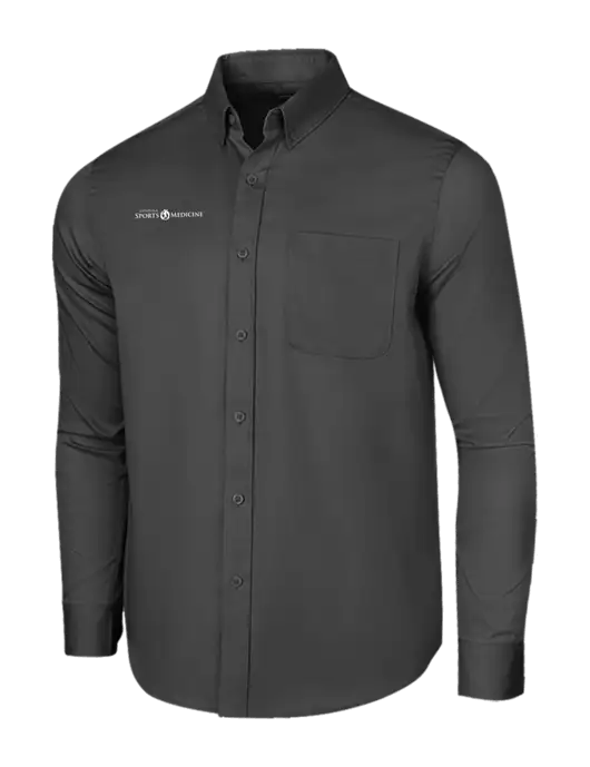 Long Sleeve Dark Grey Superpro React Twill Shirt w/Espanola Logo