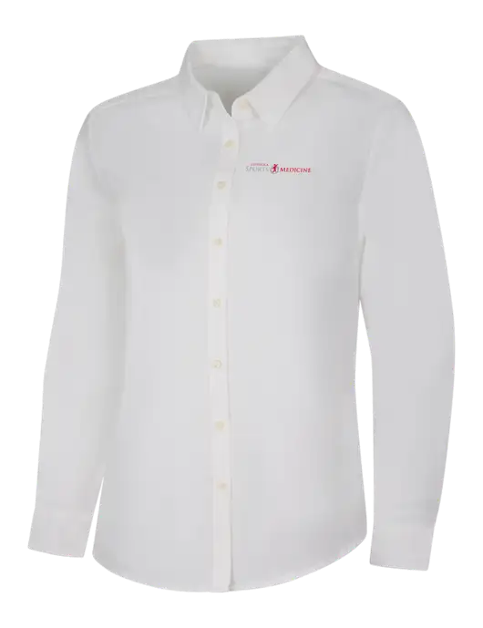 Womens White Long Sleeve Superpro React Twill Shirt w/Espanola Logo