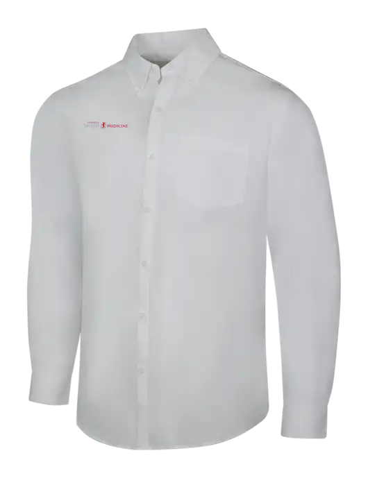 White Long Sleeve Carefree Poplin Shirt w/Espanola Logo