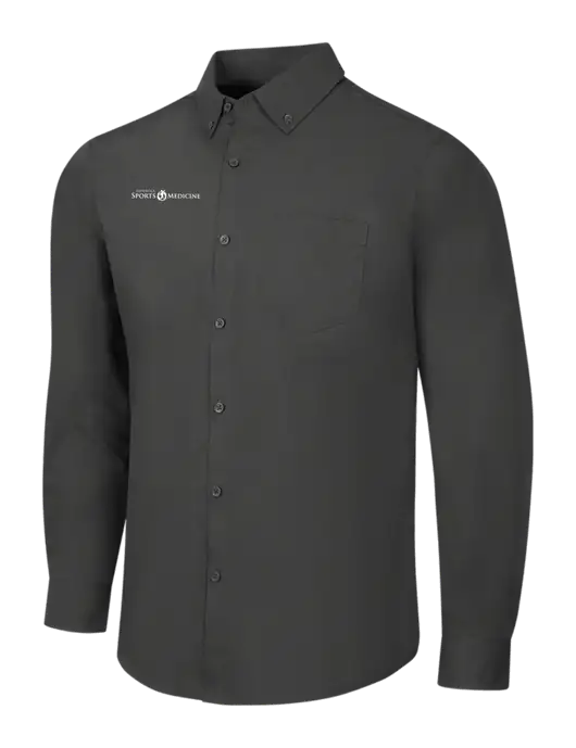 Dark Grey Long Sleeve Carefree Poplin Shirt w/Espanola Logo