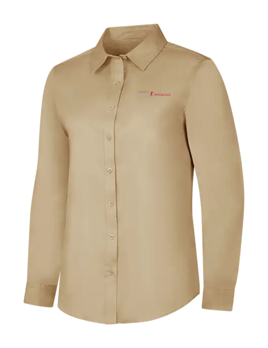 Dark Tan Womens Long Sleeve Superpro React Twill Shirt w/Espanola Logo