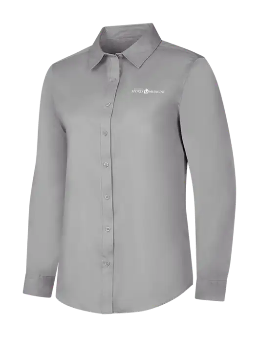 Light Grey Womens Long Sleeve Superpro React Twill Shirt w/Espanola Logo
