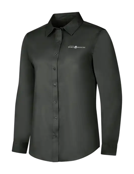 Dark Grey Womens Long Sleeve Superpro React Twill Shirt w/Espanola Logo