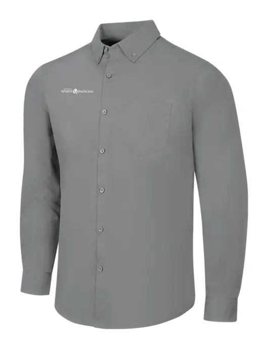 Medium Grey Long Sleeve Carefree Poplin Shirt w/Espanola Logo