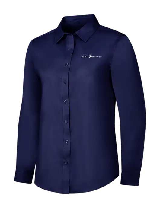 Navy Womens Long Sleeve Superpro React Twill Shirt w/Espanola Logo