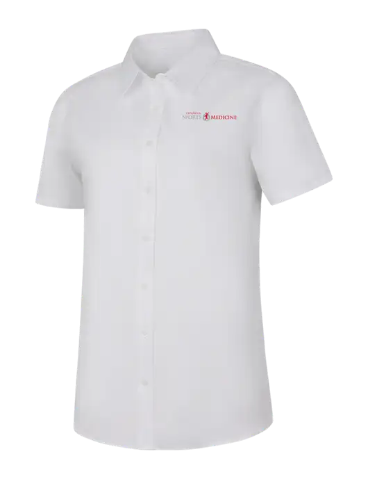 Womens White Short Sleeve Superpro React Twill Shirt w/Espanola Logo