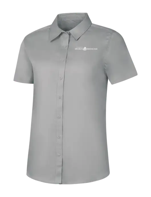 Womens Light Grey Short Sleeve Superpro React Twill Shirt w/Espanola Logo