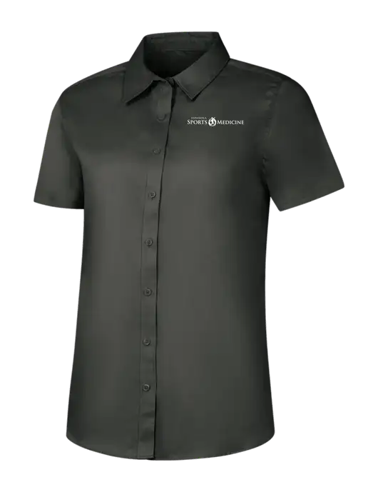 Womens Dark Grey Short Sleeve Superpro React Twill Shirt w/Espanola Logo